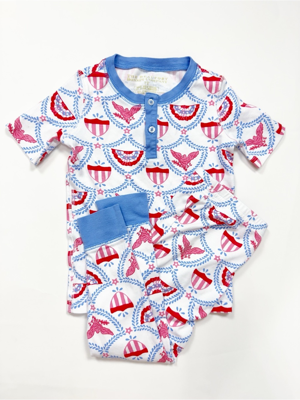 The Beaufort Bonnet Company Suttons Short Sleeve Pajama Set in America Swag